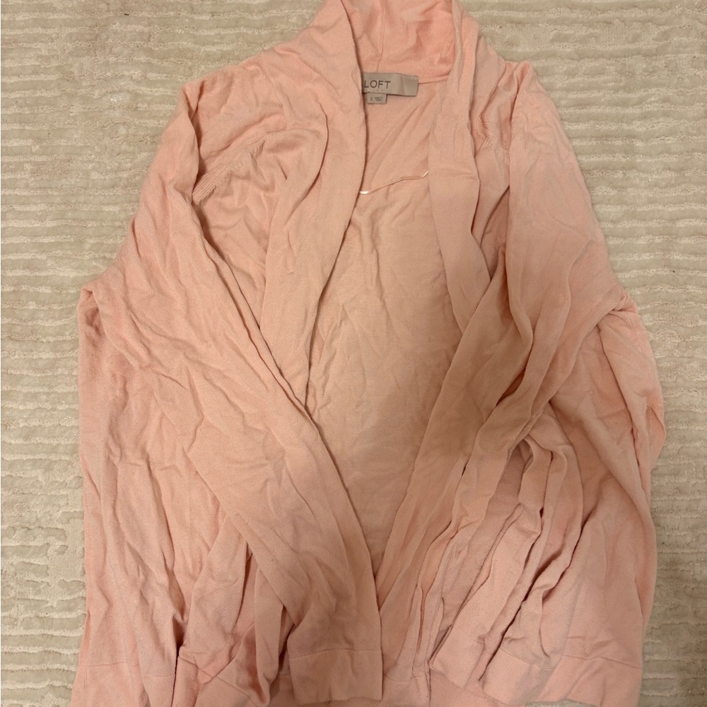 💖 Ann Taylor LOFT Lightweight Drape Cardigan | Blush Pink S 🌸